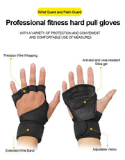 Workout Gloves Wrist Wraps for Men and Women Exercise Gloves for Weight Lifting Cycling Gym Fitness Cross Training Breathable