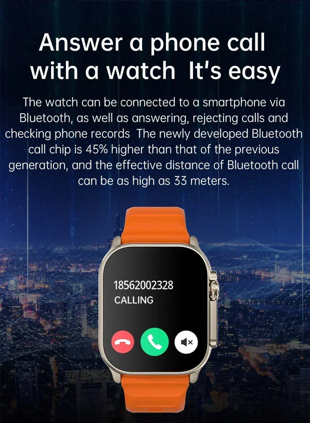 New Smart Watch 9 Ultra Gen 2 Watch Ultra IWO Watch Ultra NFC Smartwatch Series 9 Bluetooth Call 2.2 Inch Wireless Fitness Watch