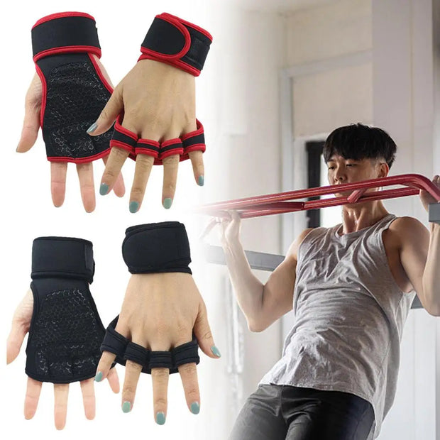 Gym Weightlifting Gloves Men's And Women's Wrists Anti Slip Half Finger Sports Horizontal Bar Equipment Training Pull Up