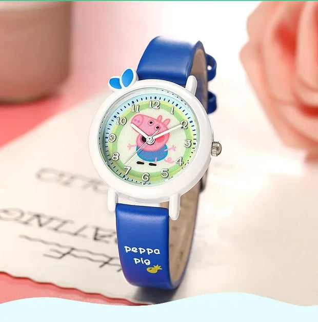 New Peppa Pig Children's Watch Waterproof Quartz Watch Activity Doll Toy Girl and Boy Cute Anime Watch Anime Gift