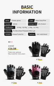 Half Finger Gloves Gym Fitness Anti-Slip Women Men Gel Pad Gloves Gym Cycling Fingerless Gloves Bicycle Accessories