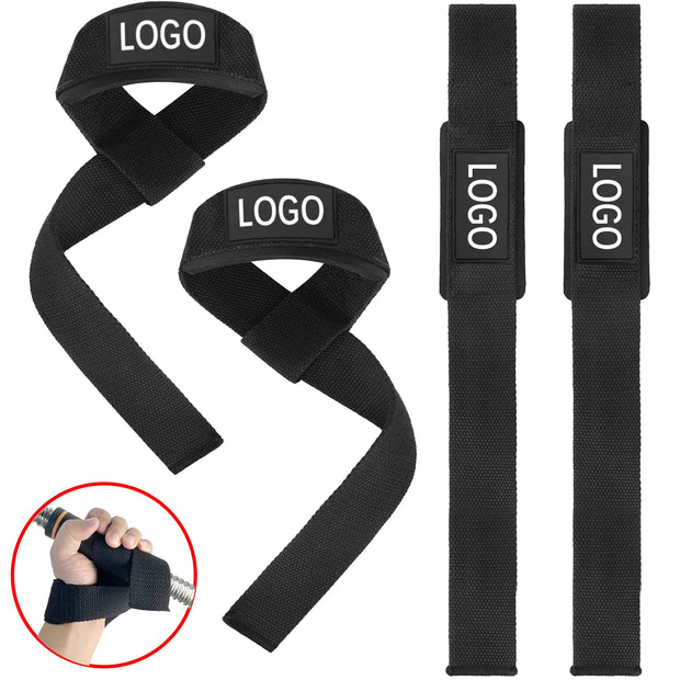 Lifting Straps Weightlifting Powerlifting Strength Training Gym Straps Exercise Workouts Wrist Straps Deadlift Straps LOGO